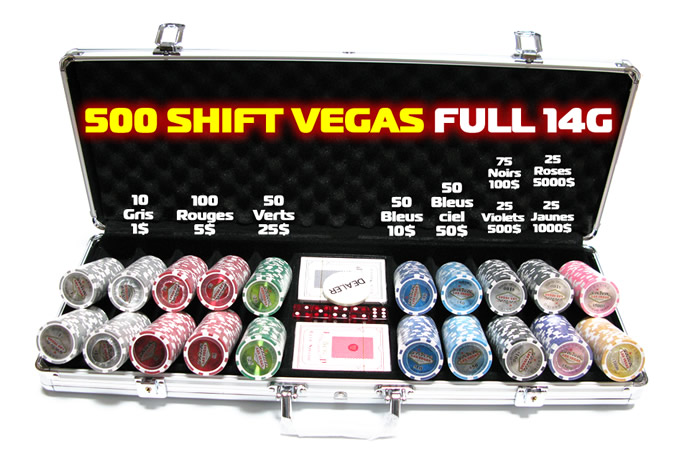 mallette de 500 jetons de poker vegas laser shift lazer